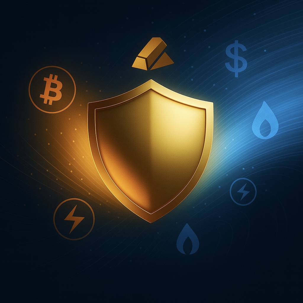 Golden shield representing tactical protection across market cycles
